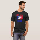 Eeatの睡眠および乗車 Tシャツ (正面フル)