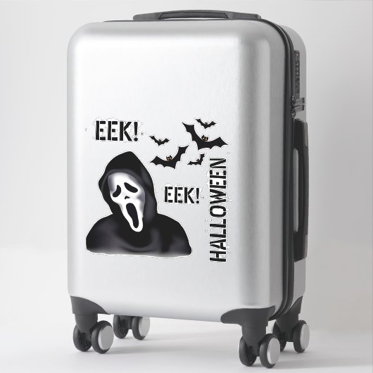 EEKとエコー – ハロウィーンのマスクされた幽霊とこうもり シール (スーツケース)