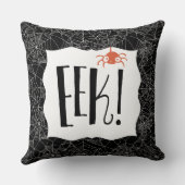 "Eek! "くものハロウィンの恐くかわいいデザイン クッション (裏面)