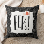 "Eek! "くものハロウィンの恐くかわいいデザイン クッション (ブランケット)