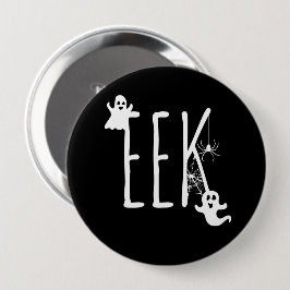 EEK! ゴースト＆スパイダーハロウィン 白黒デザイン 缶バッジ