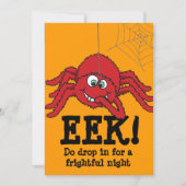 Eek! 大きい赤いくものハローウィンパーティの招待 招待状 (正面)