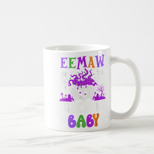 Eemaw Of The Brewing Baby Grandma To Be Halloween コーヒーマグカップ (右)