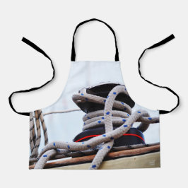 Een zeiljacht close up van een lier op een boot. エプロン