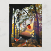 Eend vliegt door bos herfst landschap reizen    ポストカード (正面)