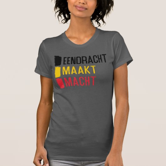 Eendracht Maakt Machtベルギーのモットー Tシャツ (正面)