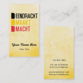 Eendracht Maakt Machtベルギーのモット名刺 名刺 (正面/裏面)