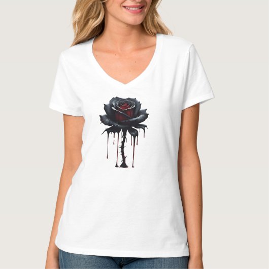 Eerie black rose white tシャツ (正面)