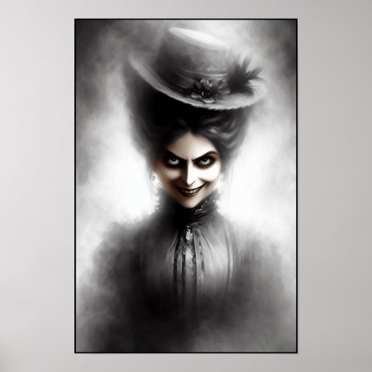 Eerie Victorian Era Portrait Art ポスター (正面)