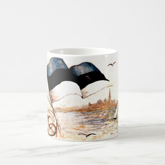 Eesti Lippかエストニア語の旗のマグ コーヒーマグカップ (中央)