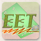 EET – 電気エンジニアテック回路基板ロゴ コースター (正面)