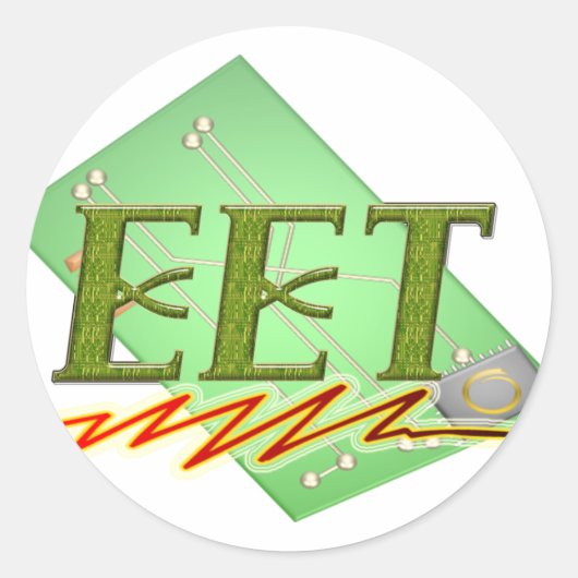 EET – 電気エンジニアテック回路基板ロゴ ラウンドシール (正面)