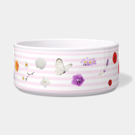 Eetbak Hond Vlinders en Bloemen ボウル