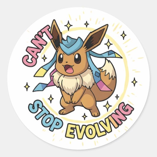 Eevee Evolution Sticker | Pokemon Evolution Pack V ラウンドシール (正面)