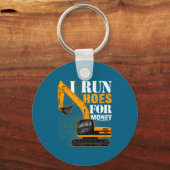 Eever I Run Cute Ss Cute Sss For Money Funny Excav キーホルダー (正面)