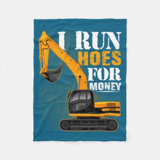 Eever I Run Cute Ss Cute Sss For Money Funny Excav フリースブランケット (正面)
