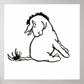 Eeyore彼のしっぽを見て白黒のポスター ポスター (正面)