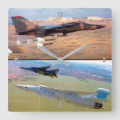 EF-111 RAVENおよびF-111 AARDVARK スクエア壁時計 (正面)
