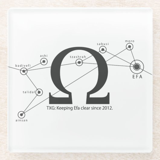 Efaの澄んなコースターを保って下さい ガラスコースター (正面)