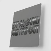 Eff Around and Find Out – ガンメタル スクエア壁時計 (傾斜)