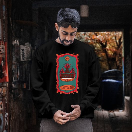 Eff Capitalism Burn It Tarot Card Tower Symbol スウェットシャツ