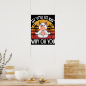 Eff Kay見てなぜOh You おもしろい Cute Cowヴィンテージ ポスター (キッチン)