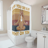 Eff You See Kay Why Oh You おもしろいピットブル犬Yoga シャワーカーテン (インサイチュ)