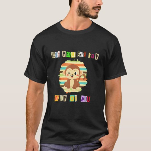 Eff You See Kay Why Oh You Monkey ヨガ レトロ ヴィンテージ Tシャツ (正面)