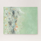 Effervesce – グリーンミニマリスト抽象芸術アート ジグソーパズル (横)