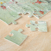 Effervesce – グリーンミニマリスト抽象芸術アート ジグソーパズル (側面)