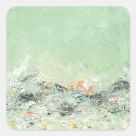 Effervesce – グリーンミニマリスト抽象芸術アート スクエアシール