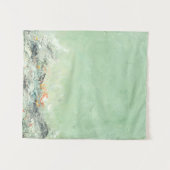 Effervesce – グリーンミニマリスト抽象芸術アート タペストリー (正面(横))