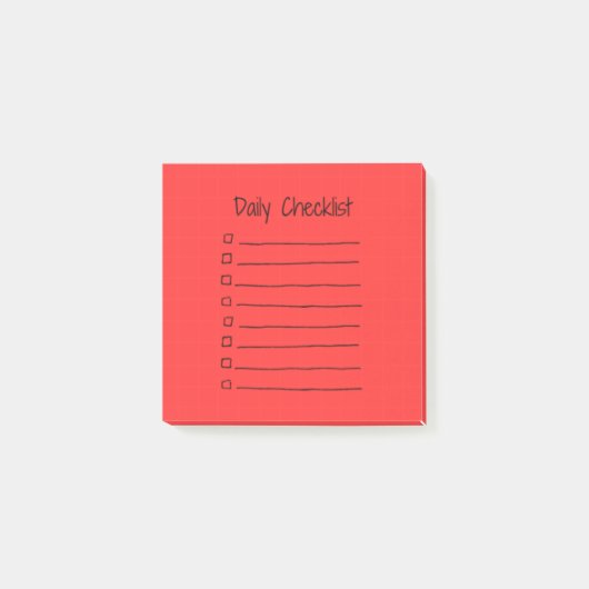 Efficient Daily Checklist Post-It Notes(赤) ポストイット (正面)