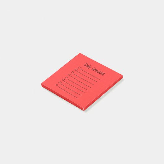 Efficient Daily Checklist Post-It Notes（赤） ポストイット (アングル)