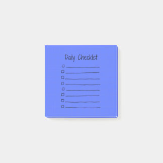 Efficient Daily Checklist Post-It Notes（青） ポストイット
