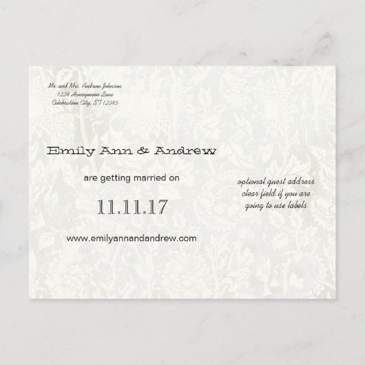 Effiel Towerヴィンテージラブバード日付の保存 案内ポストカード (裏面)