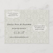 Effiel Towerヴィンテージラブバード日付の保存 案内ポストカード (裏面)