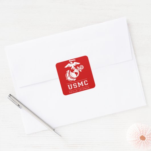 EGA誇りを持った退役軍人 スクエアシール (封筒)