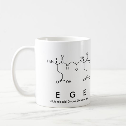 Egeペプチド名mug コーヒーマグカップ (左)