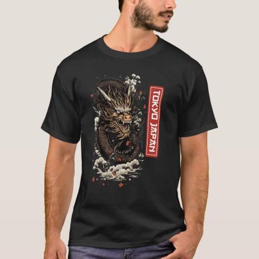 Egendary Animals Japanese Dragon Tokio Graphic Wom Tシャツ (正面)