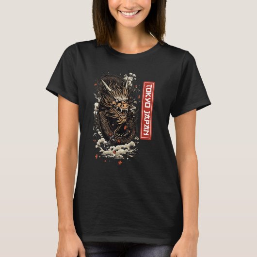 Egendary Animals Japanese Dragon Tokio Graphic Wom Tシャツ (正面)