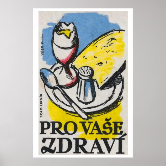 Egg and Cheese - Matchbox Print - Czech Wall Art ポスター (正面)