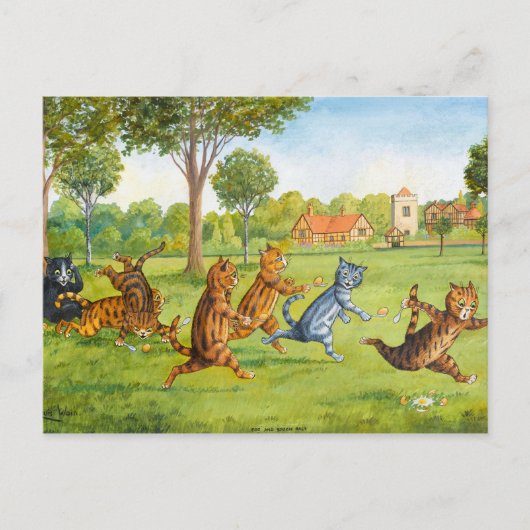 Egg and Spoon Race by Louis Wain ポストカード (正面)