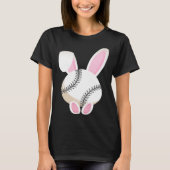 Egg Baseball Rabbit Bunny Ears Funny Easter Day Pl Tシャツ (正面)