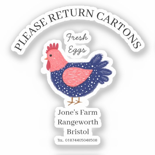 Egg Carton Label customize egg box free range シール (正面)
