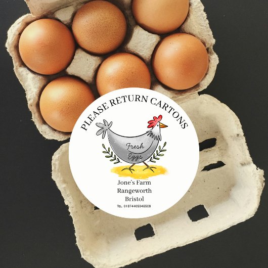Egg Carton Label customize egg box free range ラウンドシール