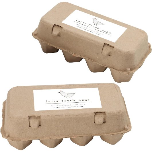 Egg Carton Label - Personalize for Farm or Coop 長方形シール