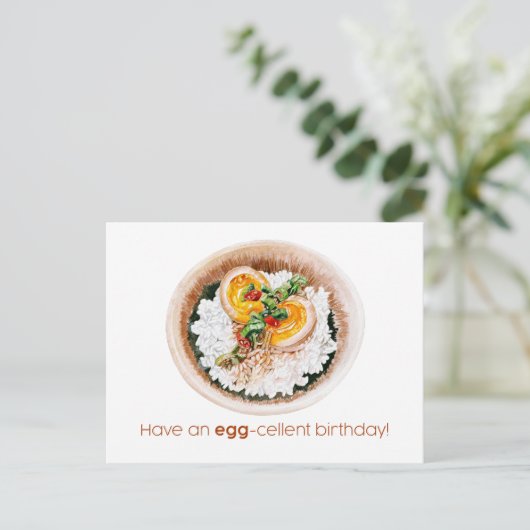 EGG-cellentデイカードを持っている ポストカード (スタンド正面)