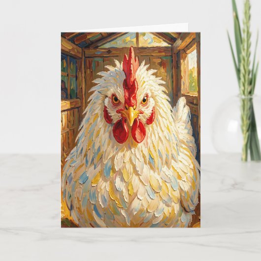 Egg-cellent Birthday | Funny Chicken Pun カード (正面)