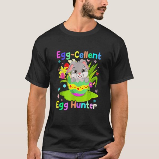 Egg Cellent Egg Hunter Bunny Easter Day Tシャツ (正面)